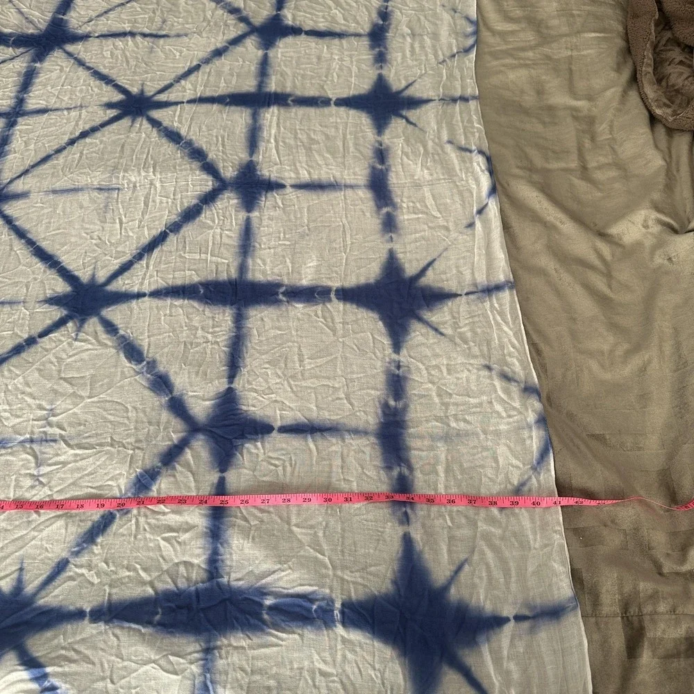 Sunny Days Scarf Womens One Size Blue Batik Viscose Tassel Wrap Shawl‎ 41x65